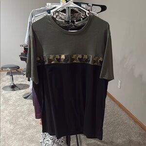 Men's Camouflage Accent T-Shirt - Olive and Black